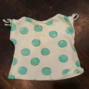 ZARA Babygirl Green Polkadot Drawstring Top 3-6M